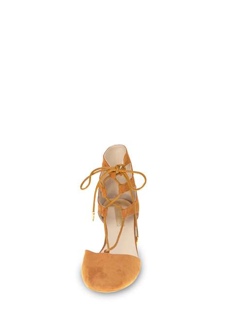Tan 'Halo' Round Toe Court Shoes